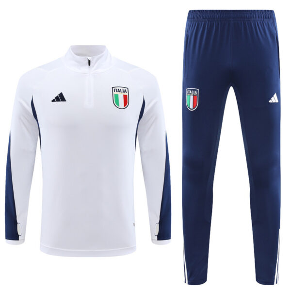 23-24 Italy white with blue half zipper sweater tracksuit - Image 6