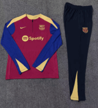 player version 24-25 Bar dark red with blue half zipper training tracksuit