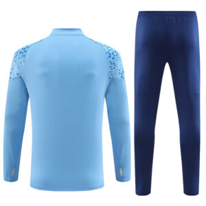 23-24 Man City light blue with navy blue pants half zipper sweater tracksuit - Image 6