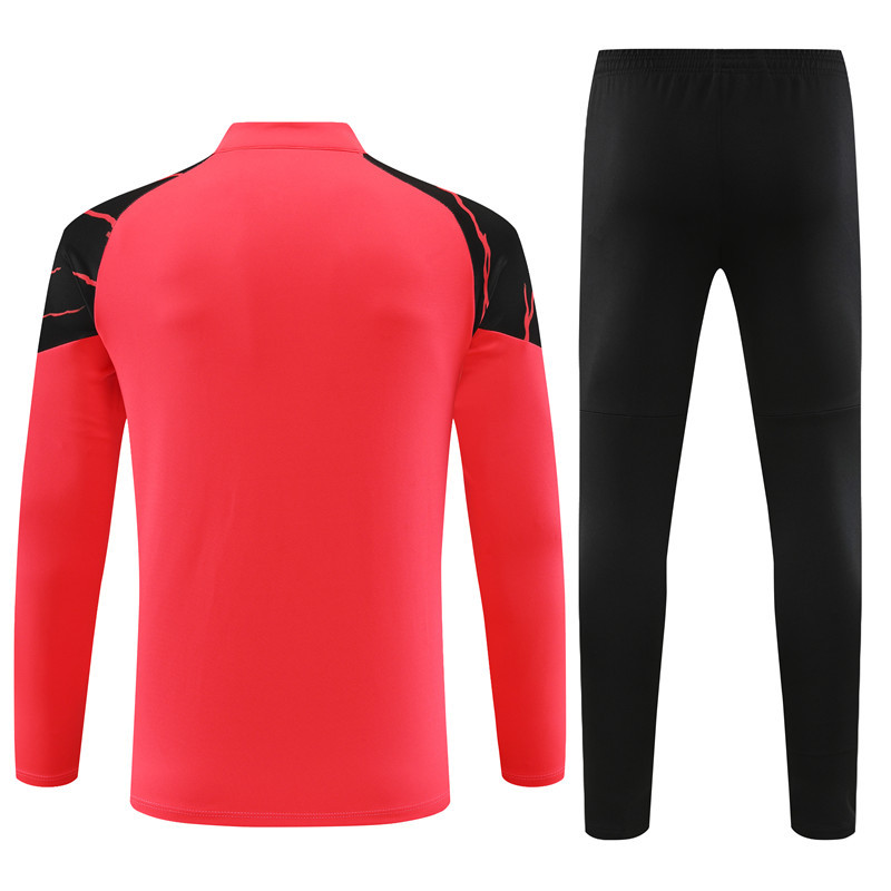 006-58 23-24 Man City orange with black pants half zipper sweater tracksuit
