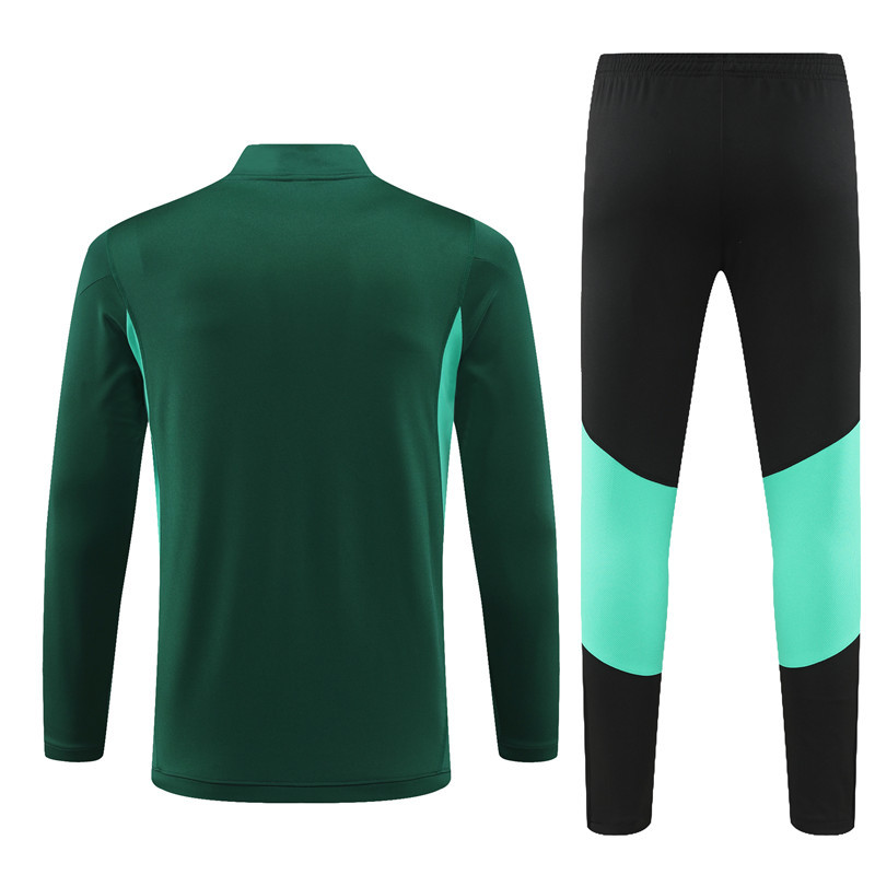 006-60 23-24 Manud dark green half zipper training tracksuit