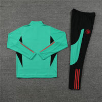 006-61 23-24 Manud green with black half zipper training sweater tracksuit