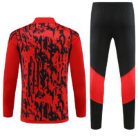 006-63 23-24 Manud red and black half zipper training tracksuit