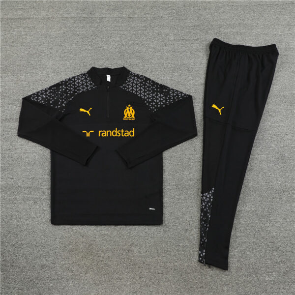 23-24 Marseille black half zipper sweater tracksuit - Image 6