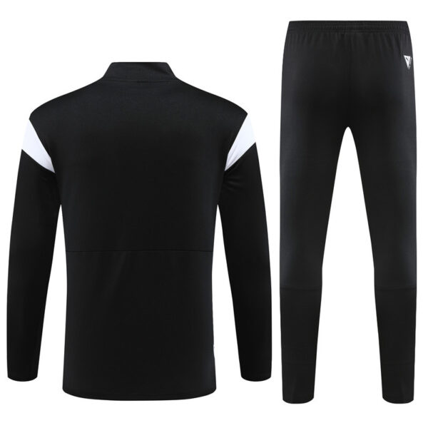 23-24 Marseille black with white and blue half zipper sweater tracksuit - Image 6