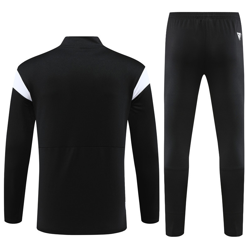 006-67 23-24 Marseille black with white and blue half zipper sweater tracksuit