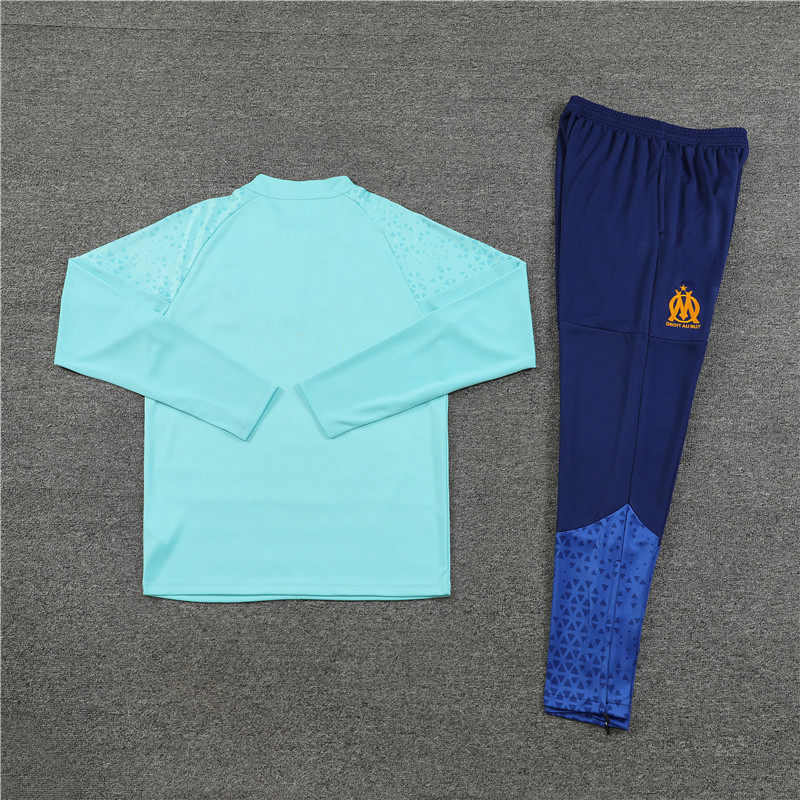 006-68 23-24 Marseille light blue half zipper sweater tracksuit