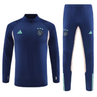 006-7 23-24 Ajax navy blue with pink half zipper sweater tracksuit