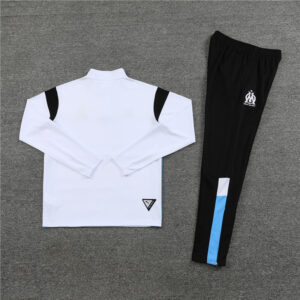 23-24 Marseille white with black and blue half zipper sweater tracksuit - Image 6