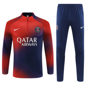 23-24 PS G blue with red half zipper sweater tracksuit - Image 6