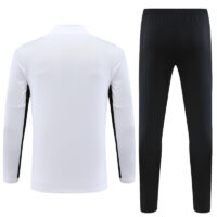 006-81 23-24 PS G white with black stripe half zipper sweater tracksuit