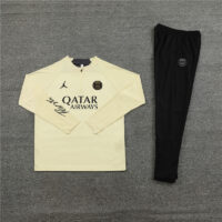 006-82 23-24 Player version PS G Jrdan beige half zipper sweater tracksuit