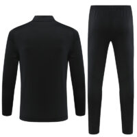 23-24 Real Madrid black with white stripe half zipper sweater tracksuit