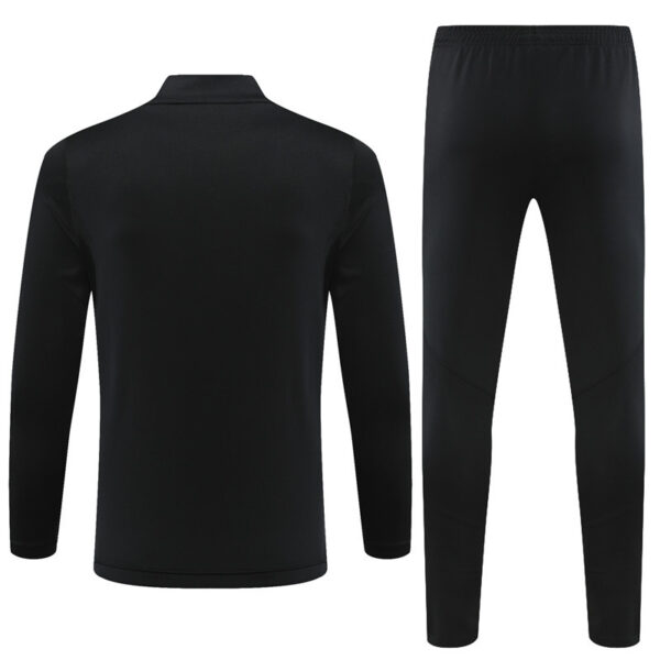 23-24 Real Madrid black with white stripe half zipper sweater tracksuit - Image 6
