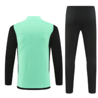 23-24 Real Madrid green with black half zipper training tracksuit