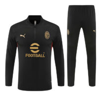 006-87 24-25 AC black with red half zipper training tracksuit