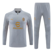 006-88 24-25 AC gray with red half zipper training tracksuit