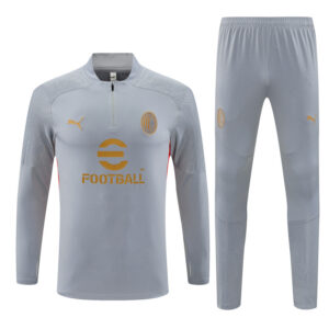 24-25 AC gray with red half zipper training tracksuit - Image 6