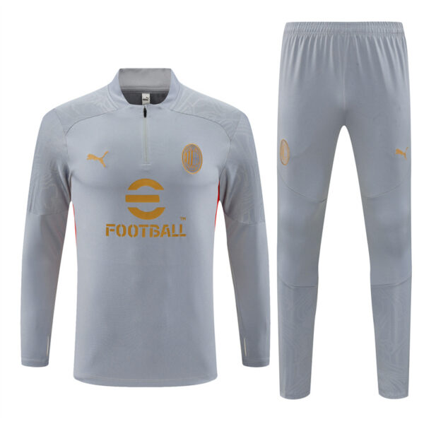 24-25 AC gray with red half zipper training tracksuit - Image 6