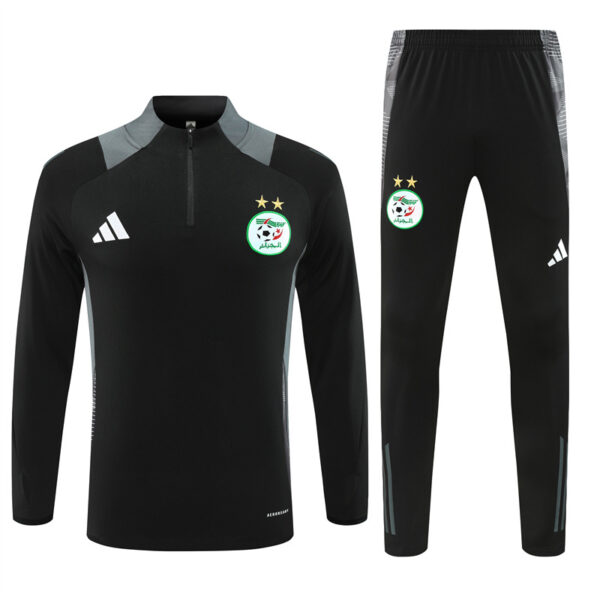 24-25 Algeria black with gray half zipper training tracksuit - Image 6
