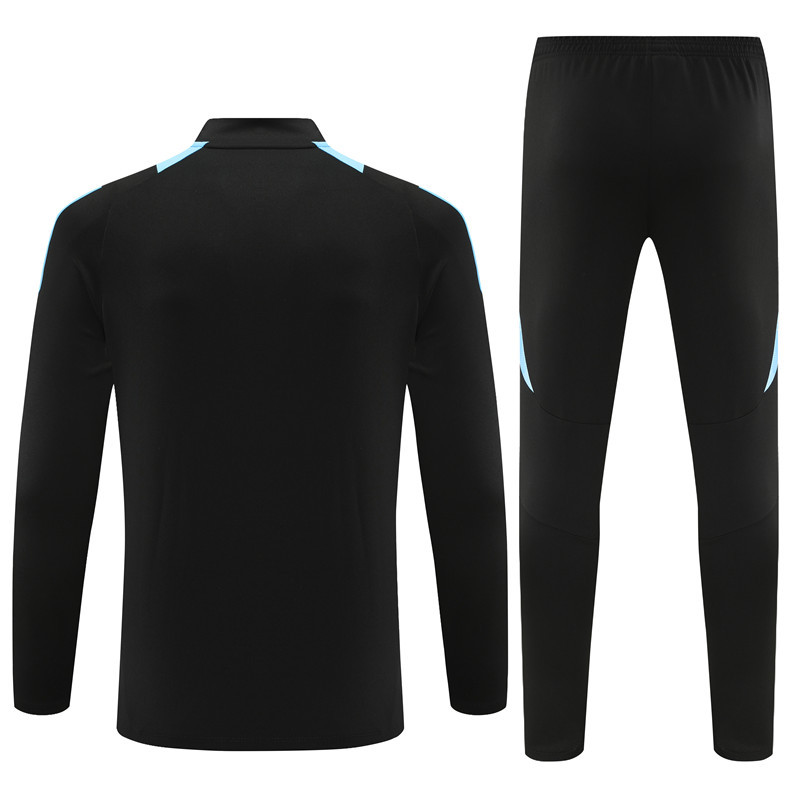 006-93 24-25 Argentina black with blue half zipper training tracksuit