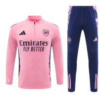 24-25 Arsenal pink with blue half zipper training tracksuit