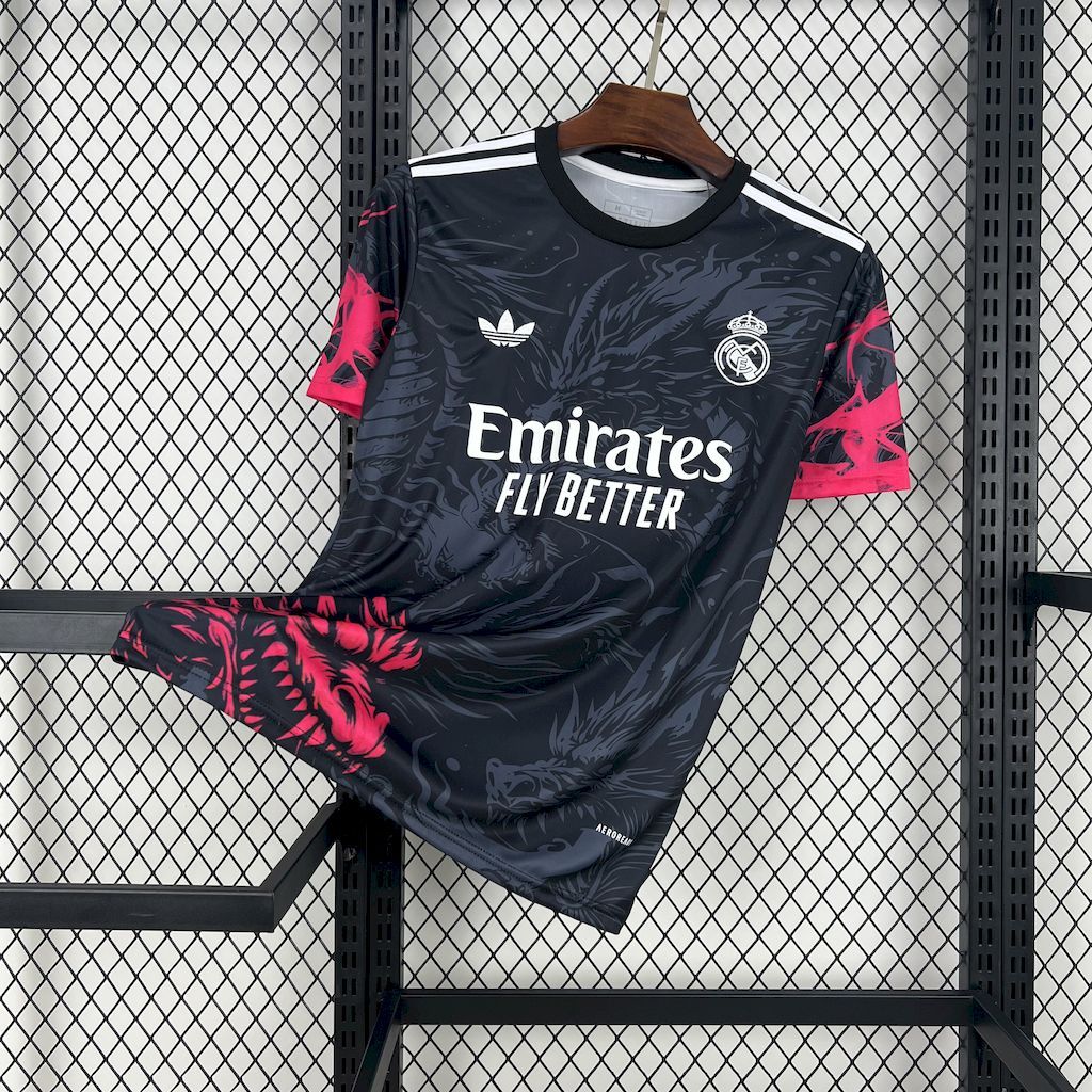 Real Madrid 202425 Black Red Dragon Jersey