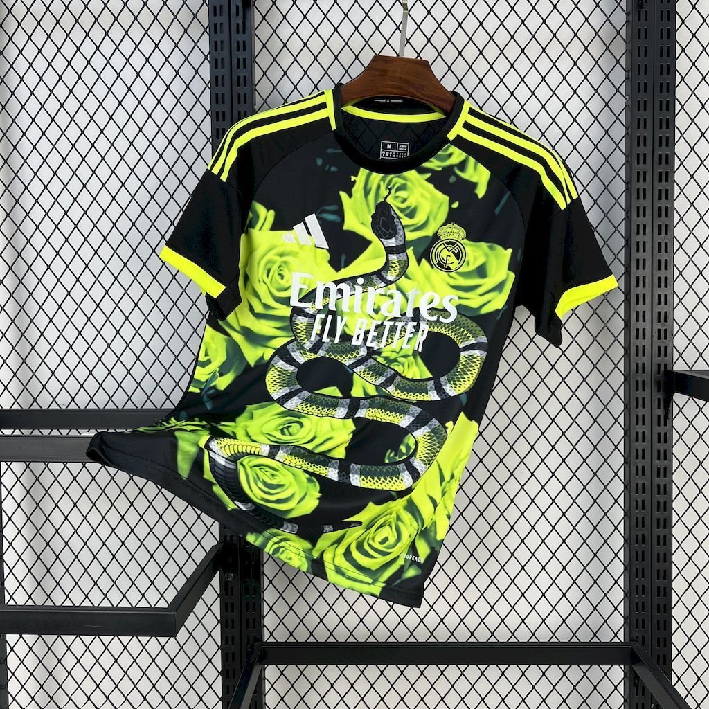 Real Madrid 2025-26 Green Rose Bamboo Leaf Green Jersey