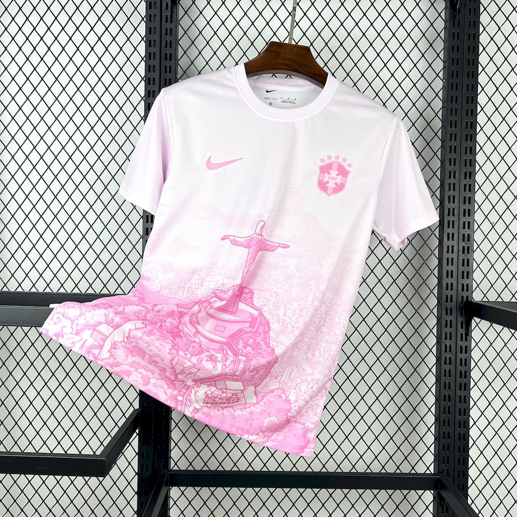 Brazil 2025-26 pink white Jersey