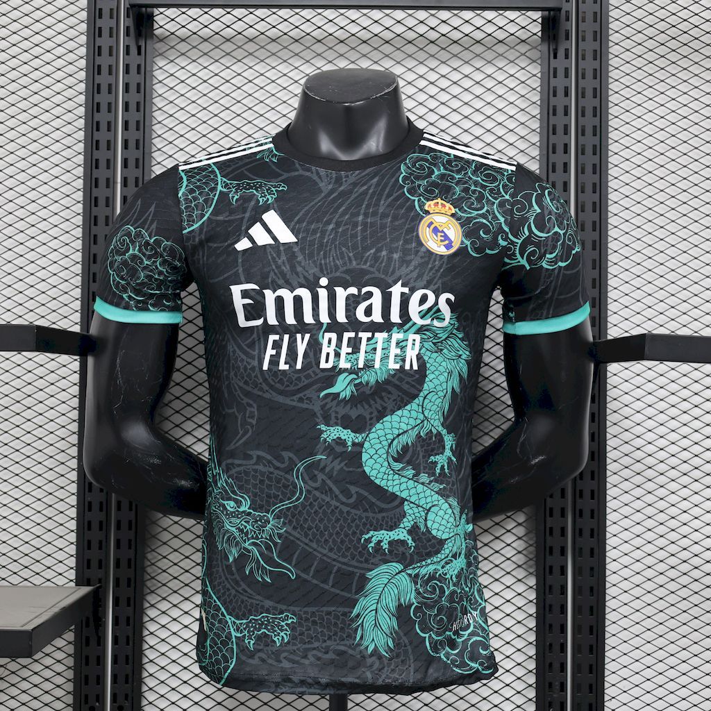 Real Madrid 2025-26 Black Green Dragon Edition Jersey Player Version