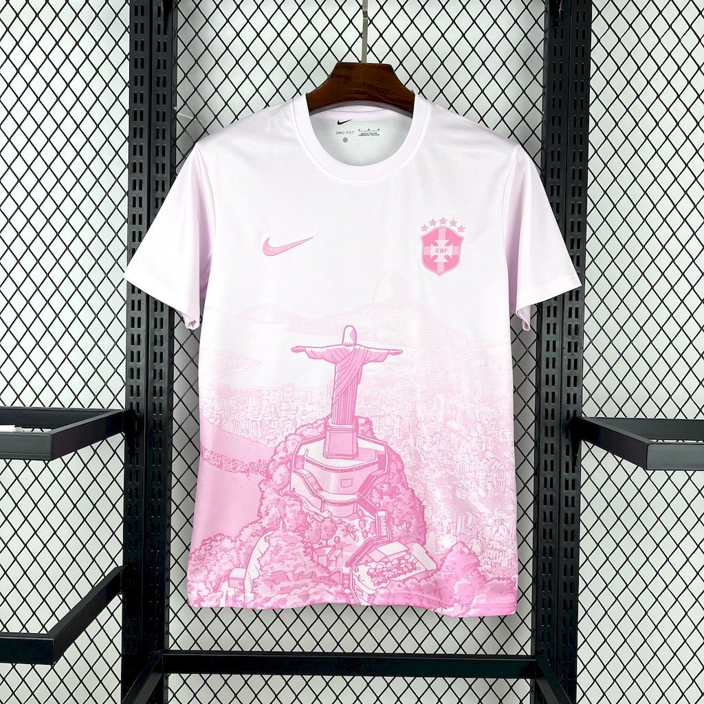 3a70bed5c11a4276a6c92a6b1e4d85f2 Brazil 2025-26 pink white Jersey