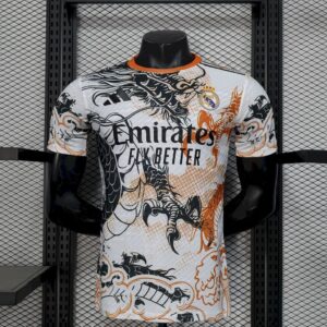 Real Madrid 2025 26 Black and white dragon version Jersey Player Version