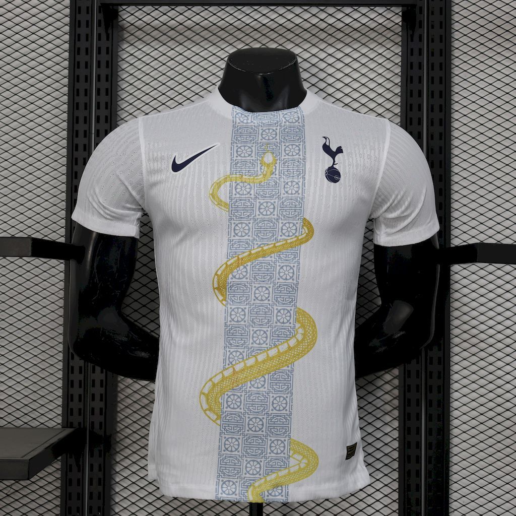 Tottenham Hotspur 2025-26 White Gold Snake Edition Jersey Player Version Tottenham Hotspur 2025-26 White Gold Snake Edition Jersey Player Version