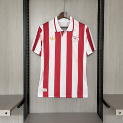 2025-26 Olympiacos 100th Anniversary Edition Red and White Jersey