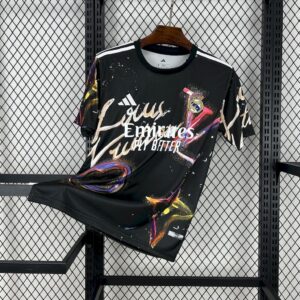 Real Madrid 2025 26 Louis Vuitton Joint Edition Black colorful version Jersey
