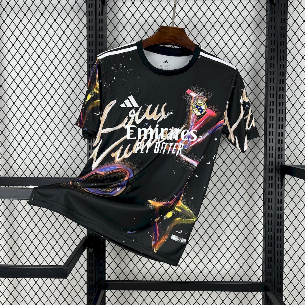 Real Madrid 2025-26 Louis Vuitton Joint Edition Black colorful version Jersey Real Madrid 2025-26 Louis Vuitton Joint Edition Black colorful version Jersey