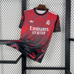 Real Madrid 202425 Red and black dragon Jersey