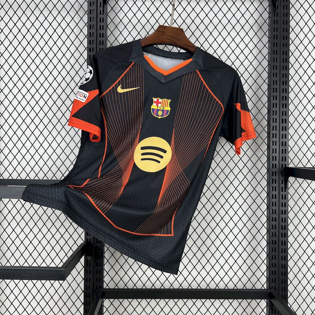 Barcelona 2025-26 black orange special edition Jersey (With Champions League)