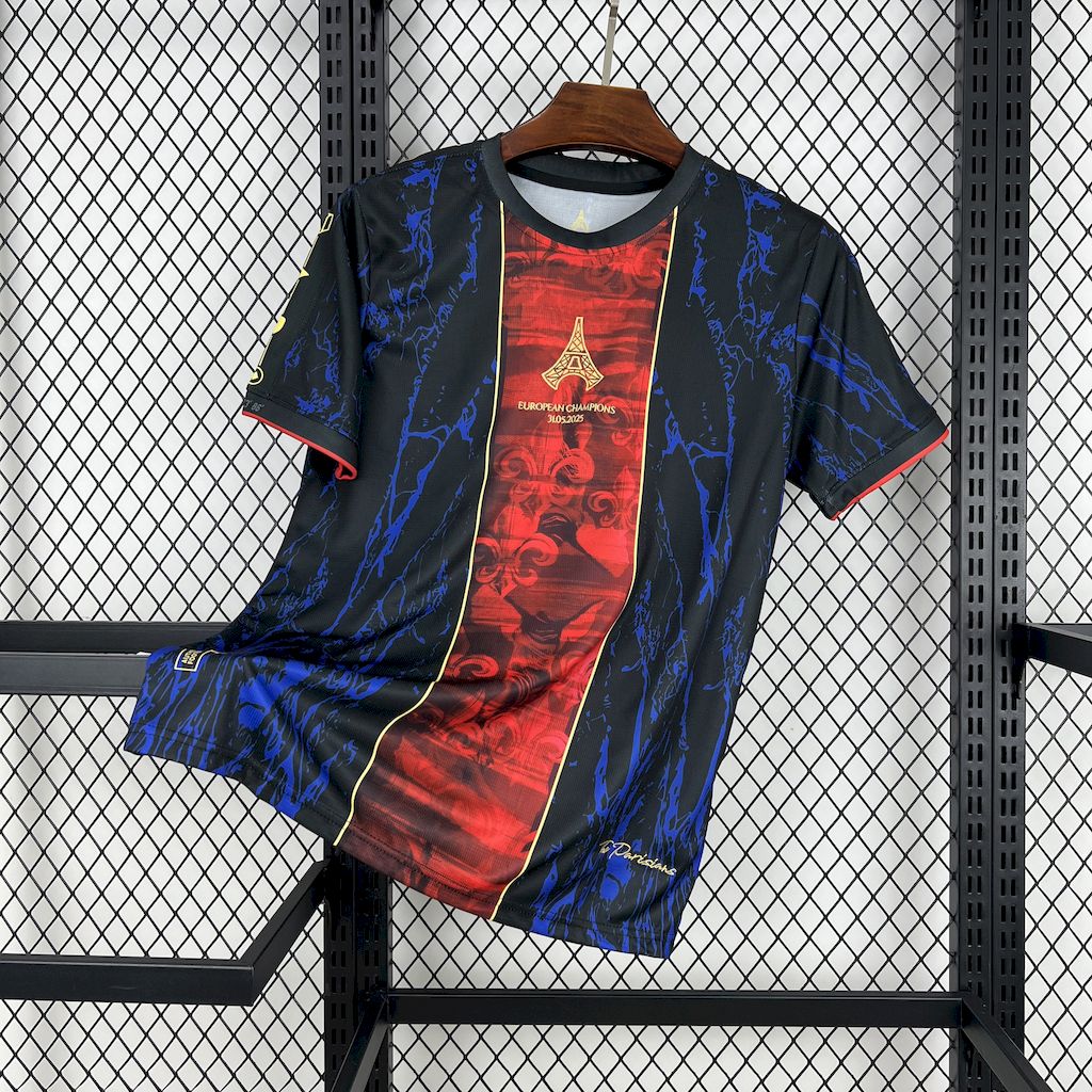 Paris Saint-Germain 2025-26 (CAMPEONES DE EUROPA) Red and blue Jersey