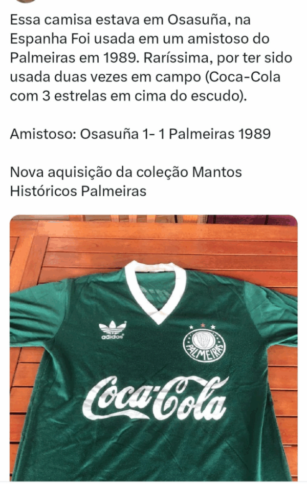 Retro 1989 Palmeiras home jersey - Image 2