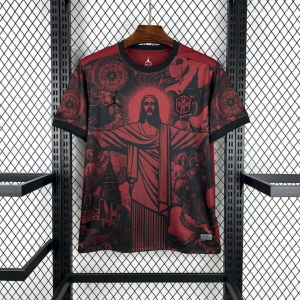 Brazil 2025 26 Jordan Black and Red Special Edition Jersey