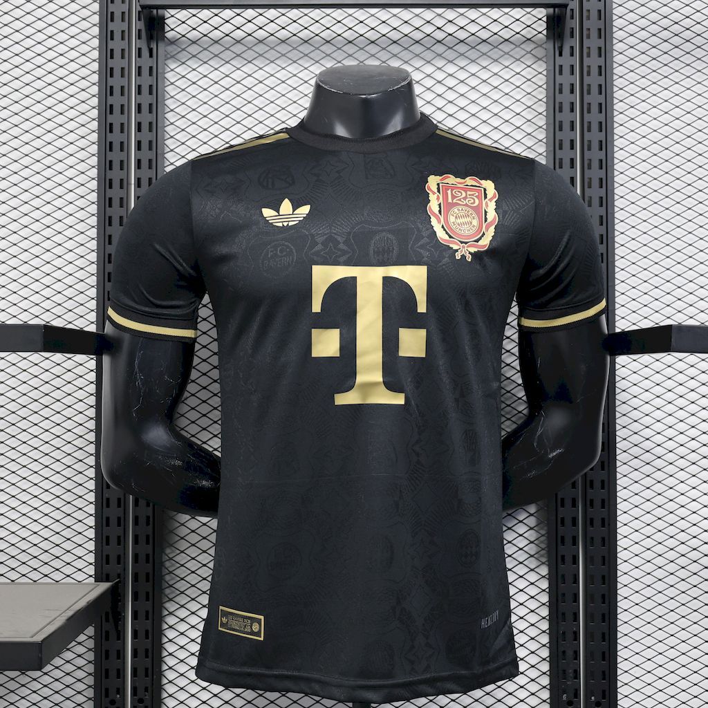 d8085f6c51264f59b709c53d9e0fd00a Bayern Munich 202425 125 Anniversary Black Jersey Player Version