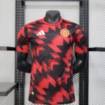 Manchester United 2025-26 Pre-match training red and black Jersey Player Version