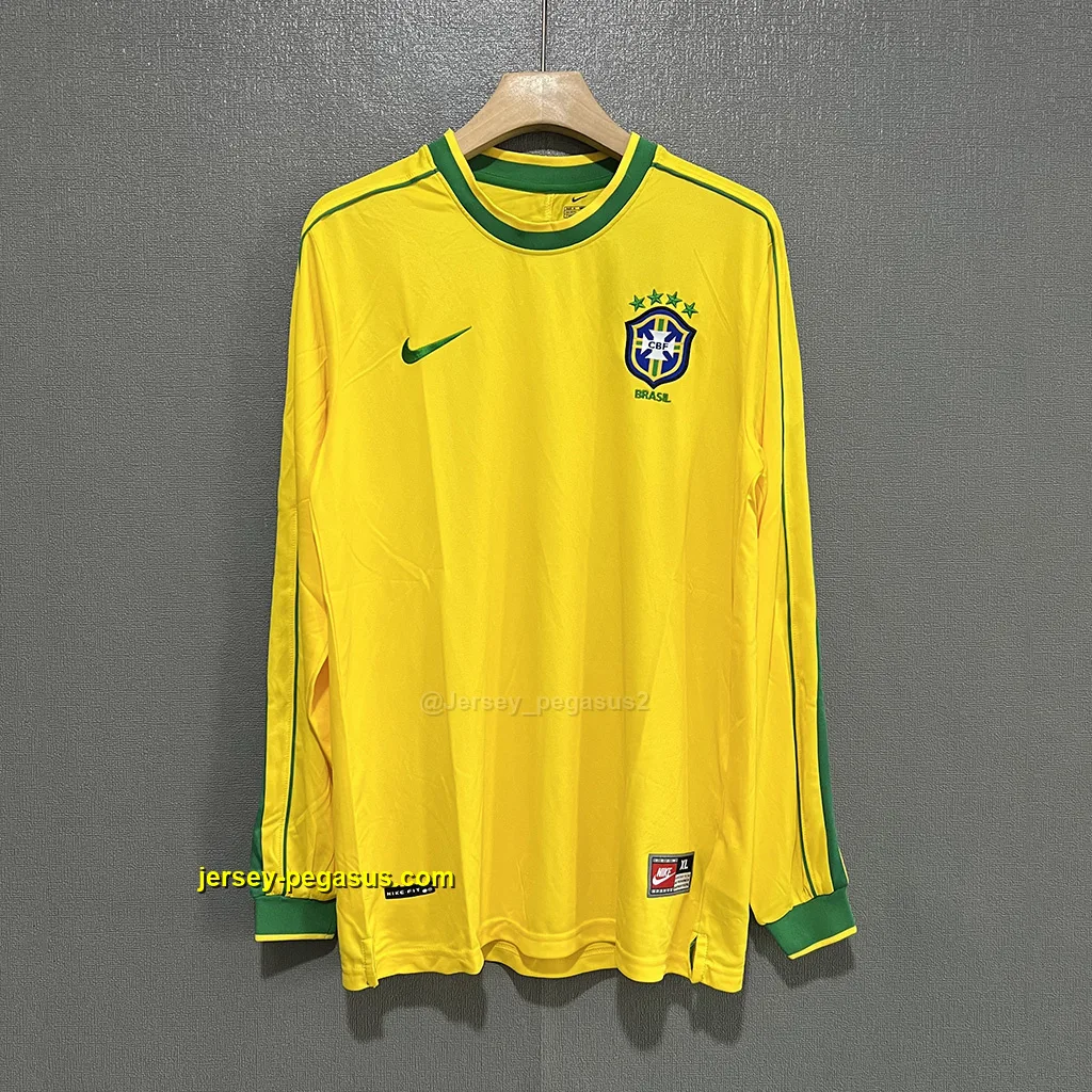Brazil Retro 1998 Home LONG SLEEVES