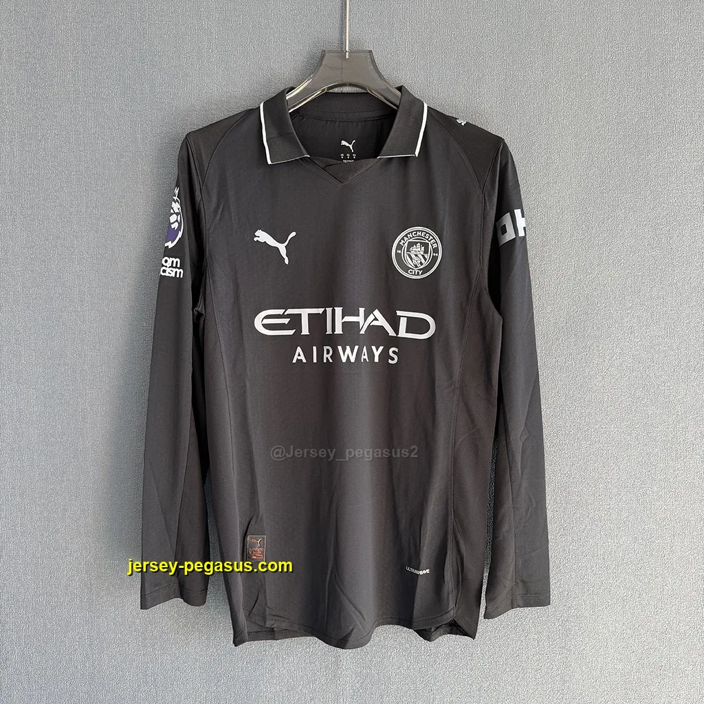 Man City Away LONG SLEEVES Player Version