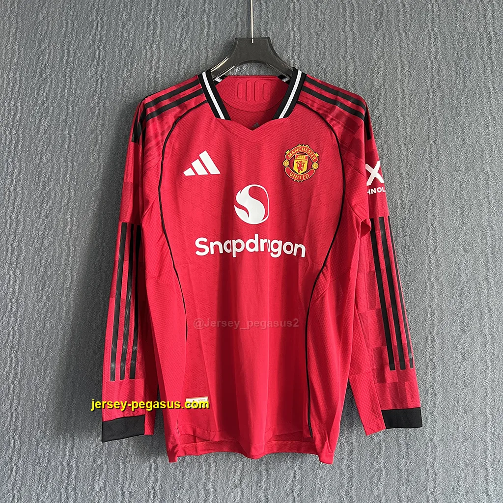 Man Utd Home LONG SLEEVES Player Version