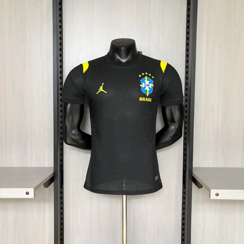 Player Version 2026 Brazil Training Kit Black Jersey