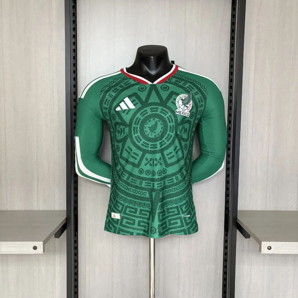 Player version long-sleeved 2026 Mexico home jersey