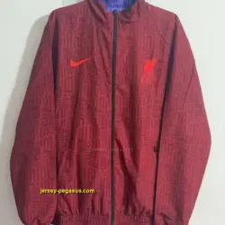 L-- blue red reversible windbreaker jacket