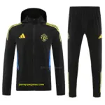Man U black windbreaker jacket and pants